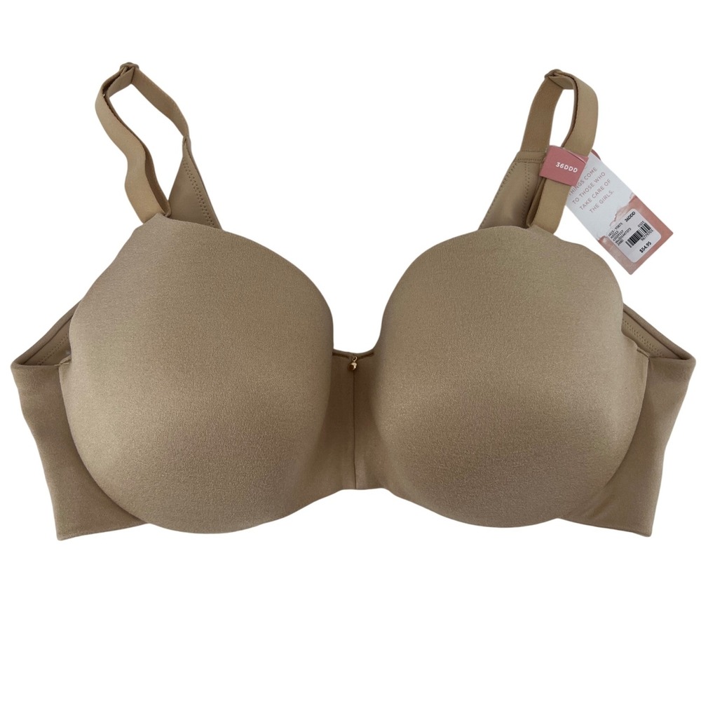 Cacique Strapless Bra Smooth Lightly Lined Nude Beige 36DD NWT